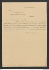 Seite 1, Brief, Beilage 2 zum Verzeichnis "Grabungs Aufzeichnungen von Direktor Dr. Josef Bayer (Blaue Bücheln)" (NHMW-PRAE-BBB-Verzeichnis-Beilage-02)
